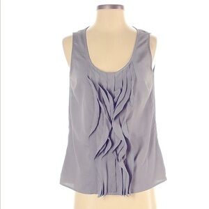 New York & Co. XS gray ruffle front sleeveless top